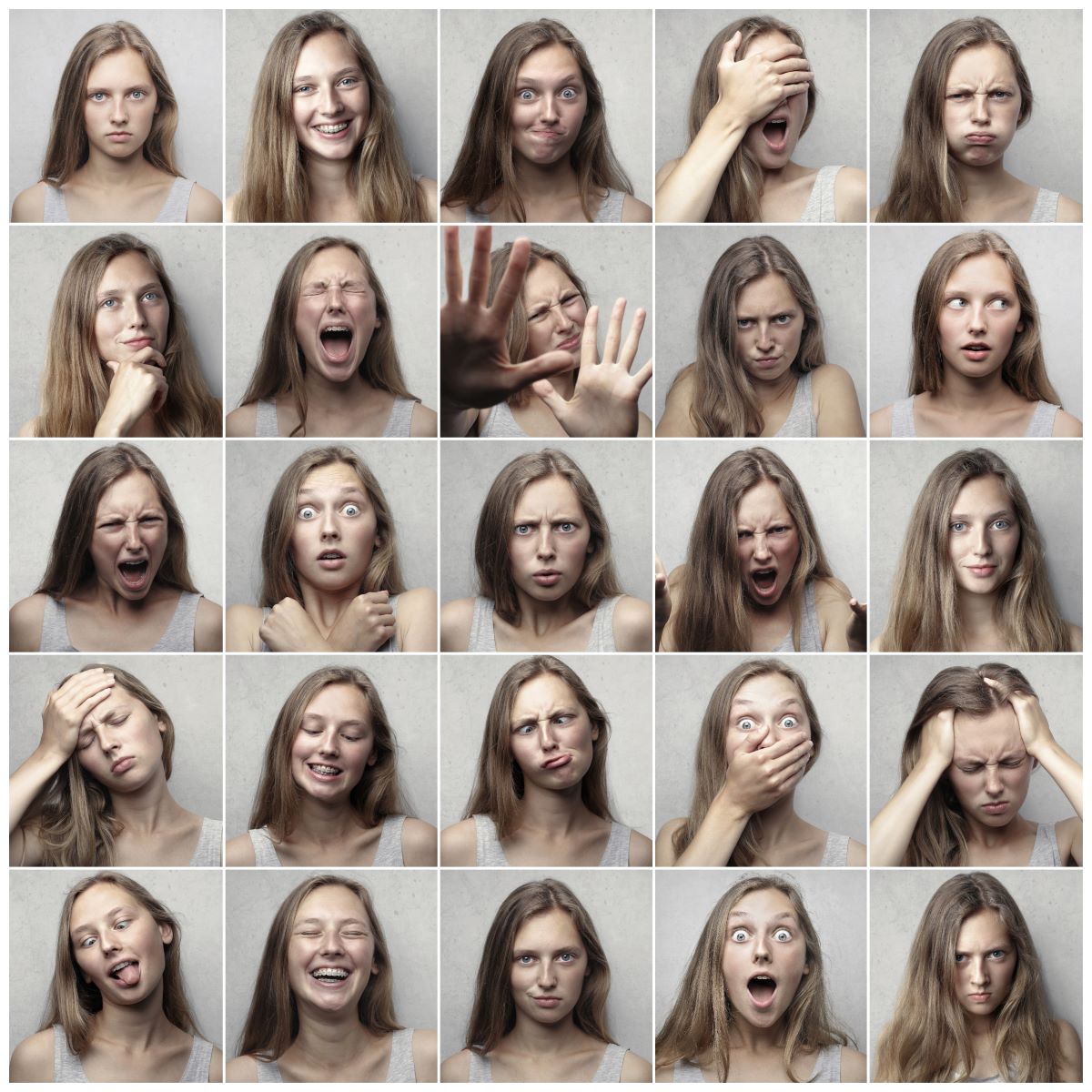 Profilbilder in unterschiedlichen Stimmungslagen