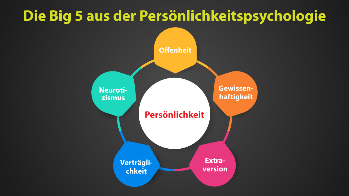 Diagramm über die 5 großen Persönlichkeitseigenschaften